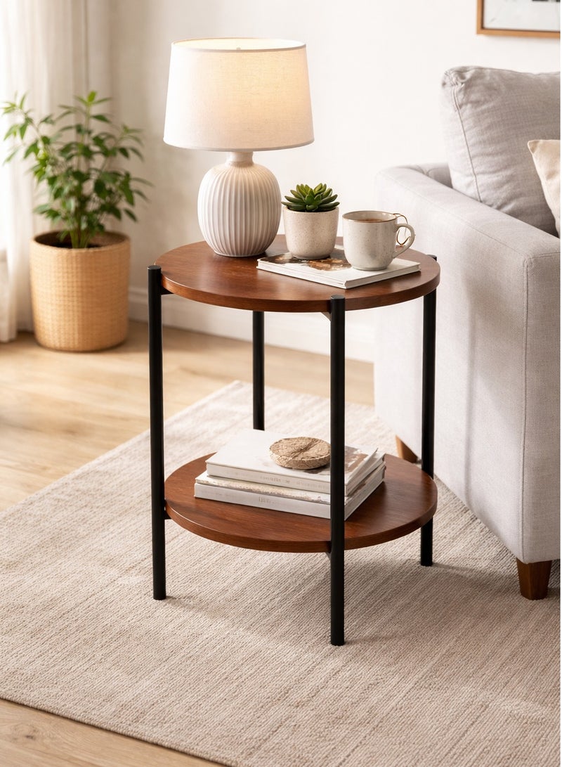 Concent Double Round Side Table – Modern Design with an Elegant Wood Finish - Image 4